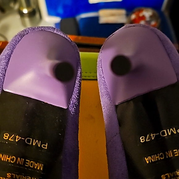 New Suede w/Fur Designer Shoes by Dangerous, Sz 8, Purple, Pointy Toe, 3" - Picture 10 of 11